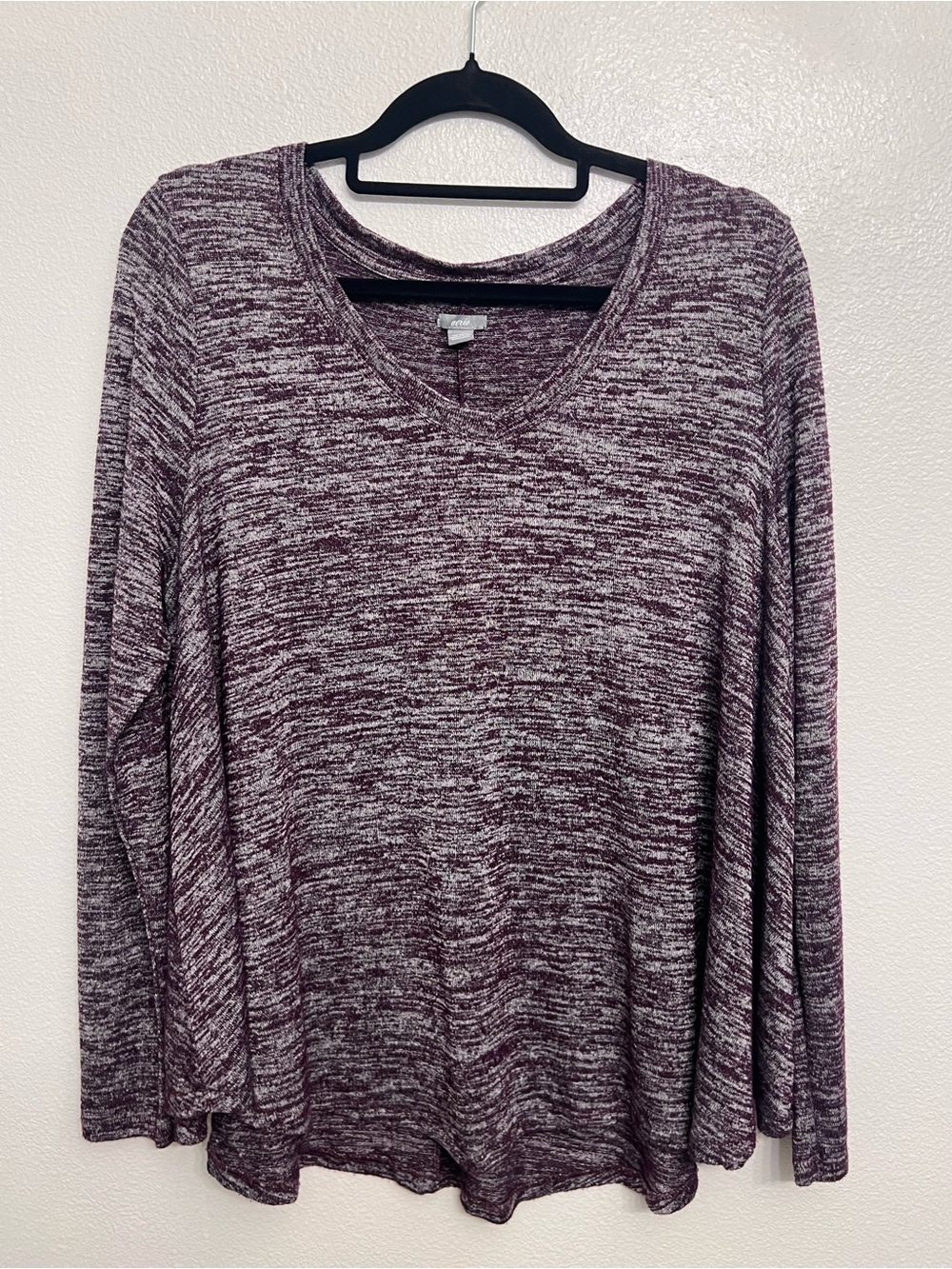 Aerie Top Long Sleeve Maroon Oversized Shirt
